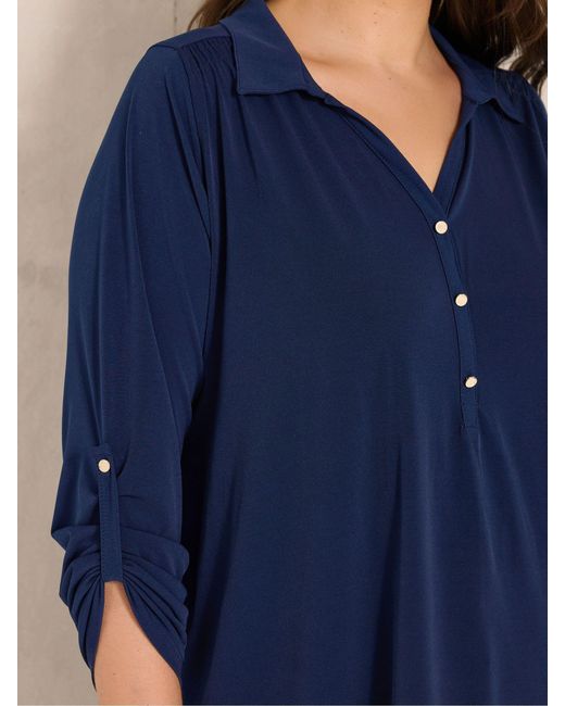 Evans Blue Collared Jersey Shirt