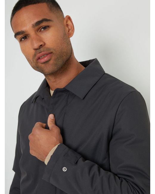Threadbare Gray Showerproof Button Up Collared Jacket for men