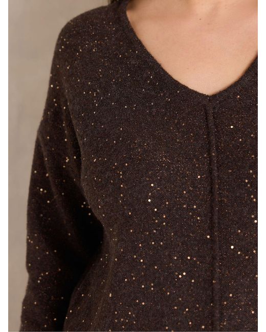 Evans Brown Sparkly Jumper