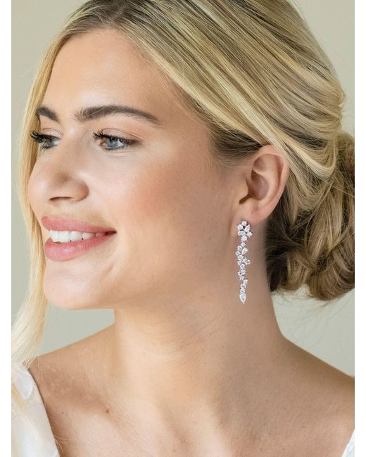 Ivory & Co. White Islington Crystal Cluster Drop Earring