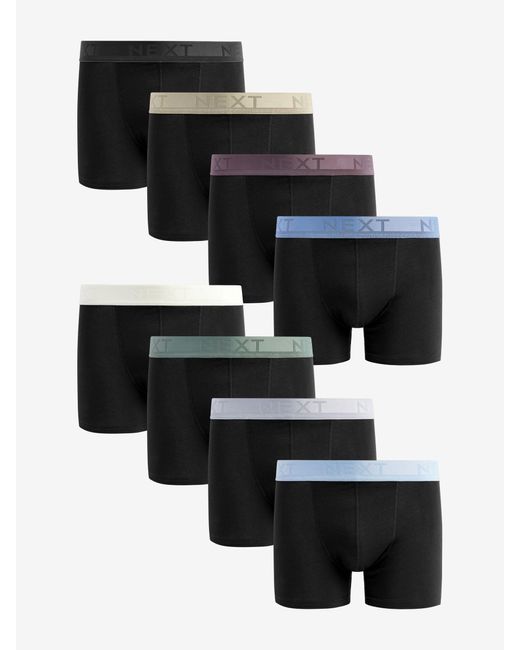 Next Boxershorts Mit Strukturiertem, Farbigem Bund, 8 Er-Packxx-Large in Black für Herren