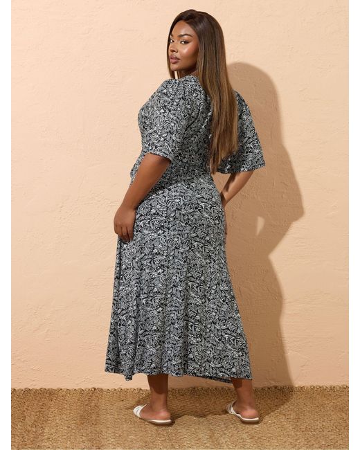 Yours Curve Gray Wrap Dress