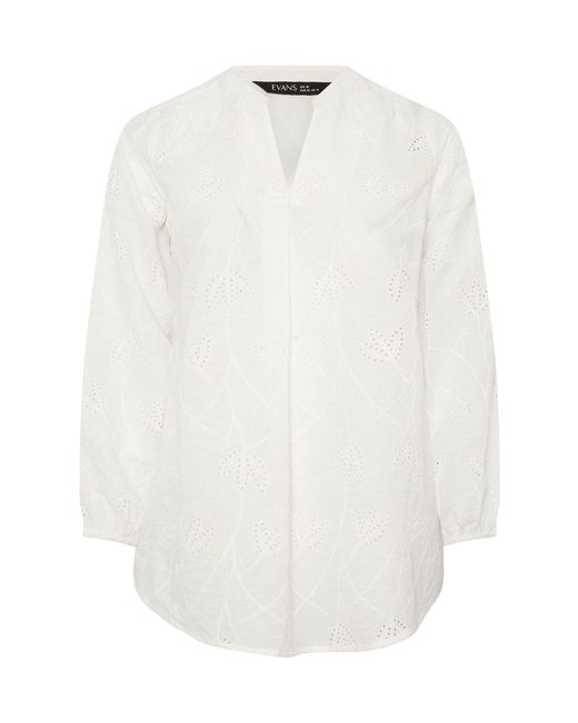 Evans White Embroidered Top