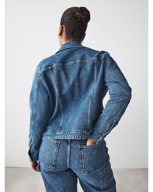 Next Blue Dark Fuller Bust Fitted Denim Jacket