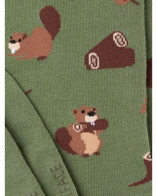 FatFace Green Fatface Beaver Socks for men
