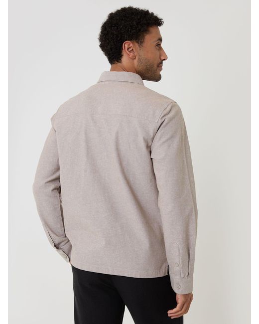 Threadbare Natural Linen Blend Lightweight Shacket for men