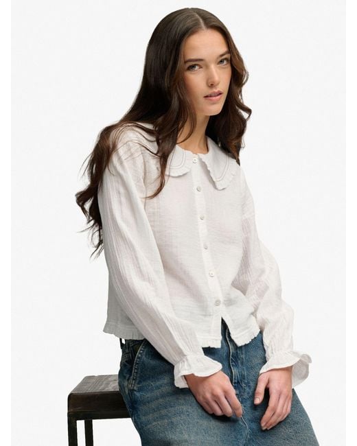 Superdry White Collared Blouse