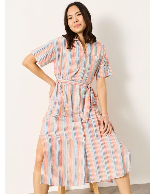 FatFace Natural Fatface Susie Regular Stripe Shirt Dress