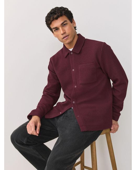 Next Purple Diagonal Texture Jersey Shacket for men