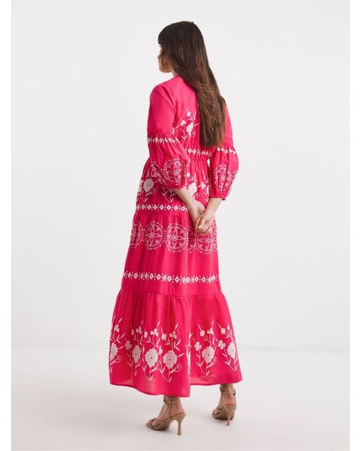 JD Williams 100% Cotton Embroidered Smock Dress