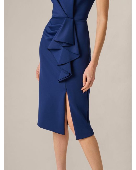 adrianna papell ruffle halter dress Buy Adrianna Papell Green Ruffle Crepe Halter Gown from Next USA