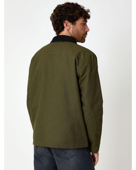 Threadbare Green Twill Lightweight Jacket for men