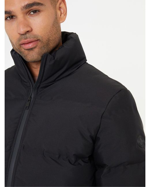 Threadbare Black Funnel Neck Puffer Jacket for men