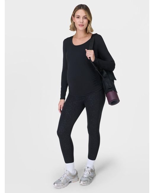 Sweaty Betty Blue Full Length All-Day Embossed Maternity Leggings