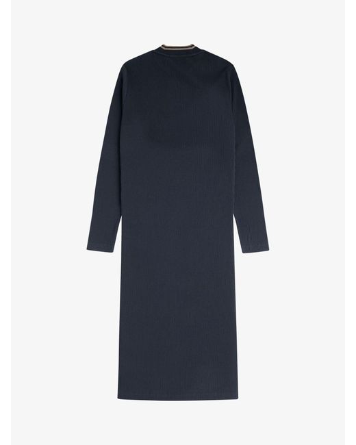 Fred Perry Metallic Knit Polo Dress in Blue | Lyst