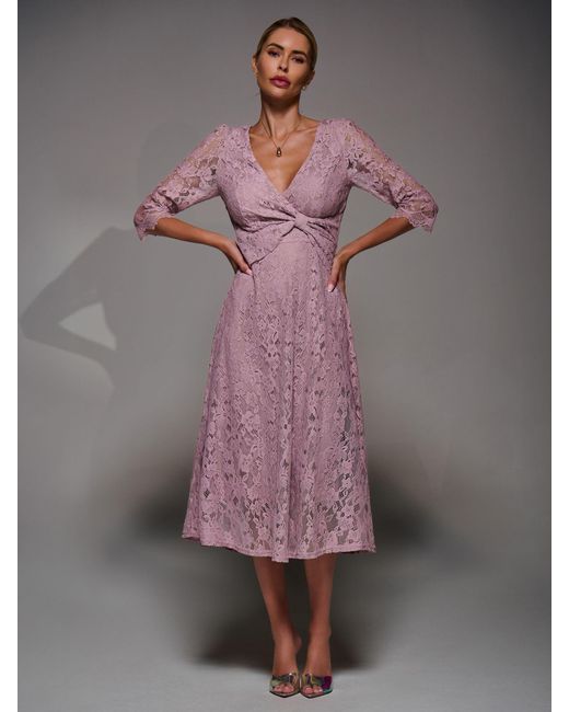 jolie moi maxi dresses Purple Jolie Moi Long Sleeve Frill Hem Mesh Maxi Dress