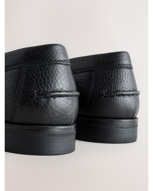 Next Black Leather Snaffle Loafers for men