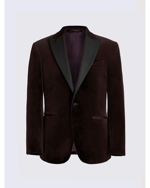 Moss Bros Black Grape Tailored Fit Jacket for men