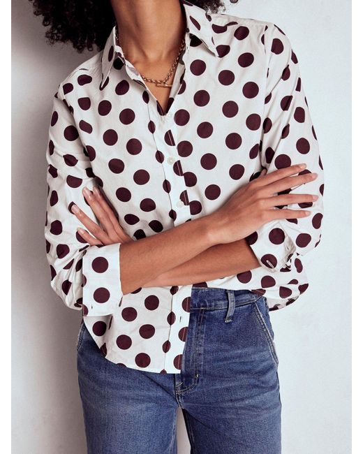 Boden White Sienna Cotton Shirt