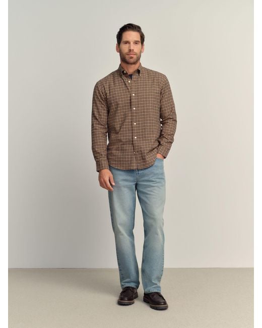 Next Brown Long Sleeve Check Shirt for men