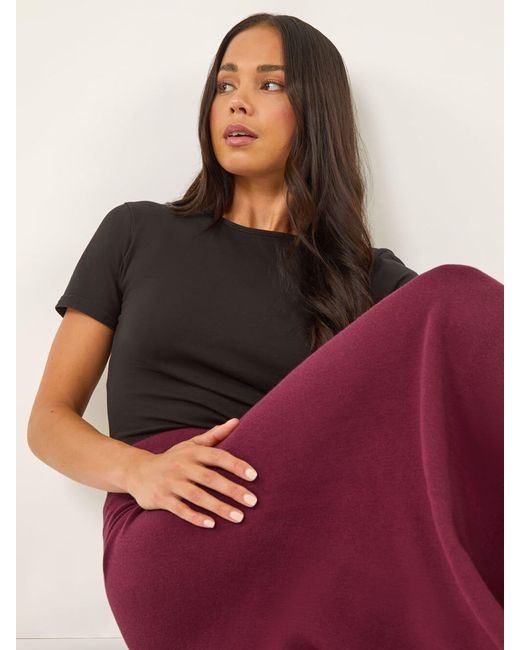 Roman Green Petite Stretch Waist Knit Midi Skirt