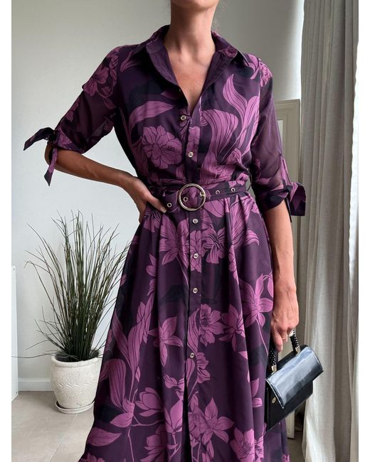 Style Cheat Multicolor Daphne Belted Shirt Dress