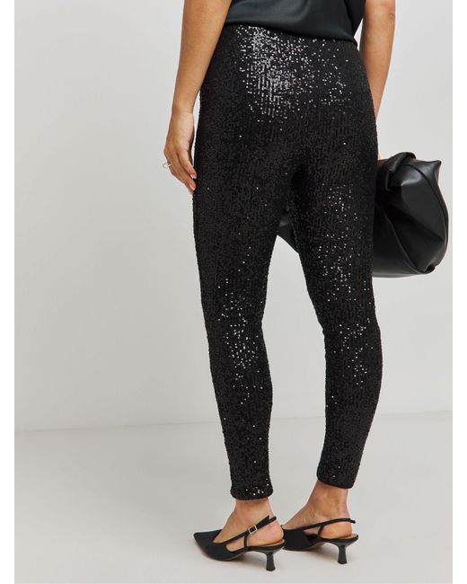 Simply Be Black Sequin Leggings