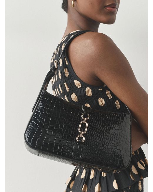 Next Black Structured Shoulder Bag