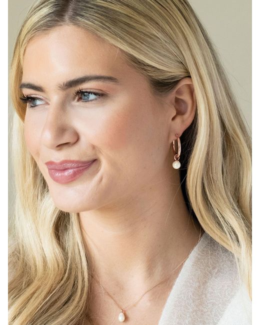 Ivory & Co. Natural Newark Statement Hoop Pearl Earrings