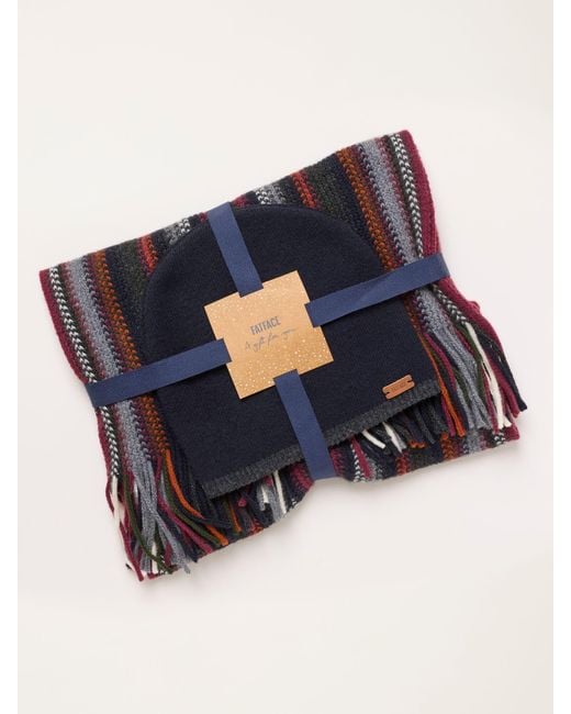 FatFace Blue Fatface Multi Stripe Gift Set for men