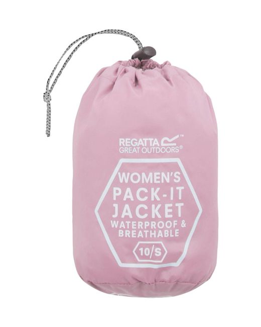 Regatta Pink Light Waterproof Pack It Jacket Iii
