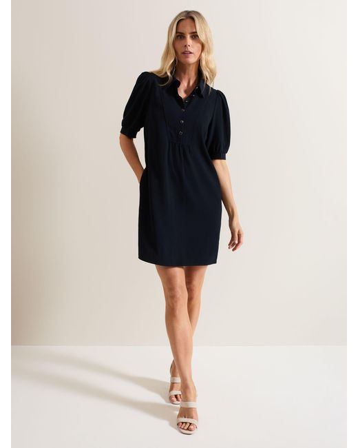 Phase Eight Blue Claudia Button Swing Mini Dress