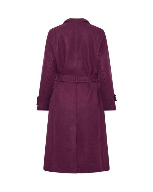 M Com Purple Glam Belted Open Front Coat