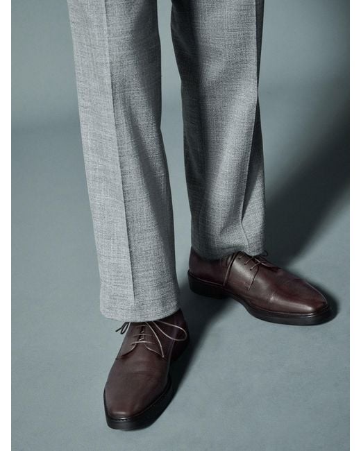 Next Brown Leather Toe Cap Shoes for men
