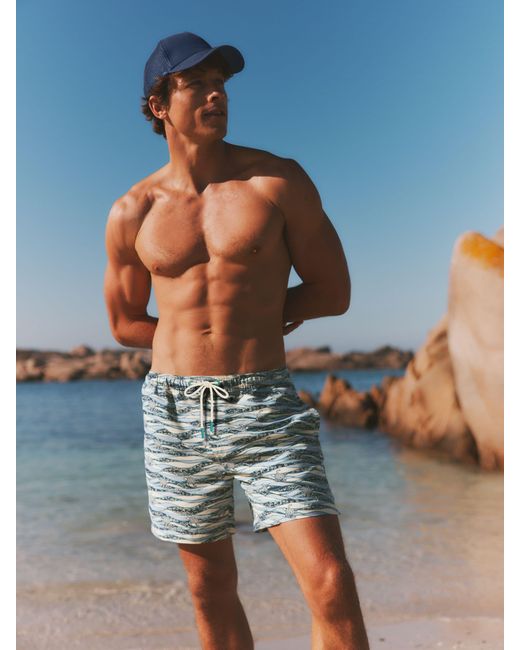 FatFace Green Fatface Turtle Stripe Swim Short for men