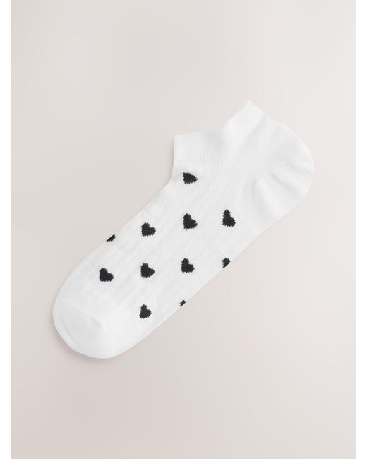 Next Gray Textured Heart Pattern Trainer Socks 4 Pack