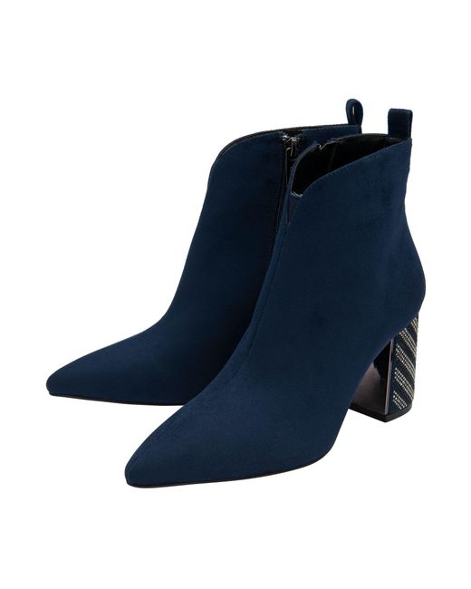 Lotus Blue Pointed-Toe Ankle Boots