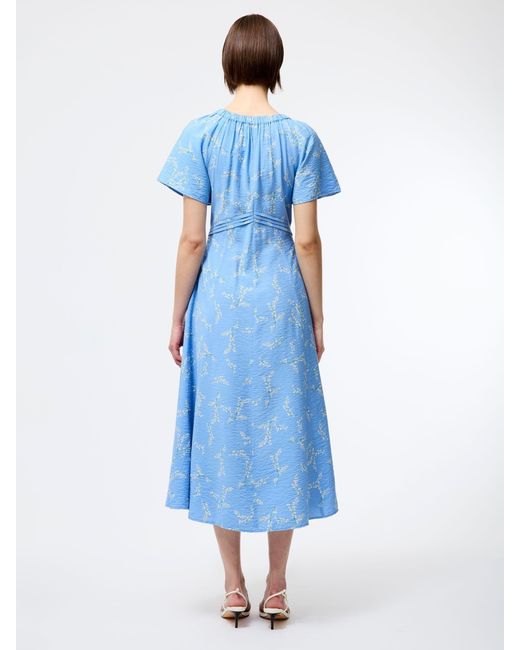 French Connection Women's Blue Danielle Faron Drape V-Neck Midi Dress