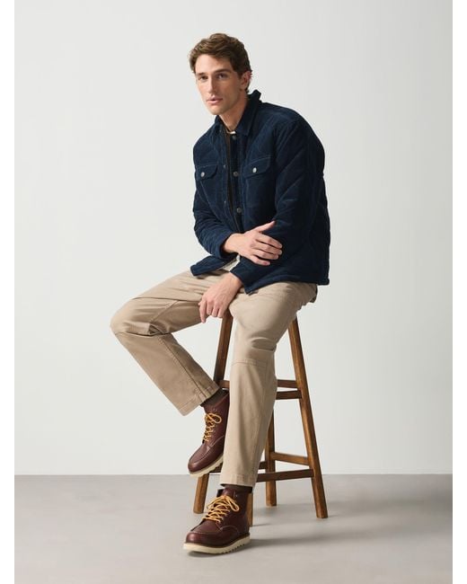Next Blue Quilted Cord Borg Lined Shacket for men