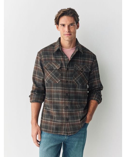 Next Black Twin Pocket Long Sleeve Check Overshirt for men
