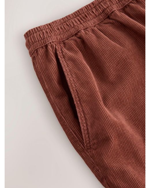 Next Brown Corduroy Elasticated Waist Shorts for men