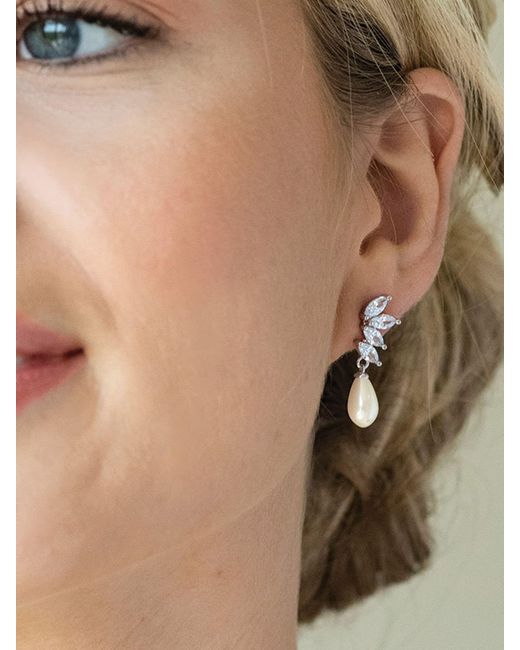 Ivory & Co. Natural Ashbourne R Classic Crystal And Pearl Drop Earrings