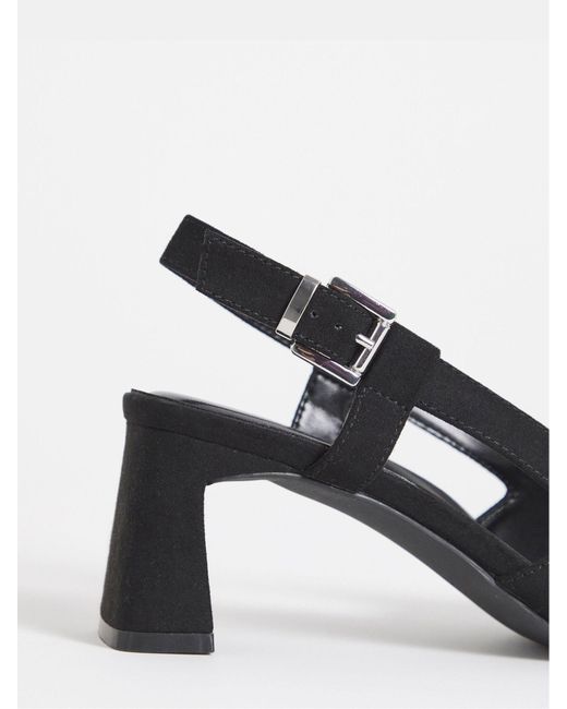 Simply Be White Pointed Toe Slingback With Statement Heels