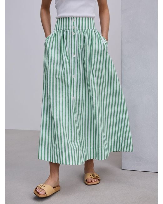 Next Blue Button Down Maxi Skirt
