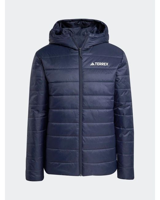 Adidas Originals Blue Adidas Terrex Essentials Climawarm Insulated Hooded Jacket for men
