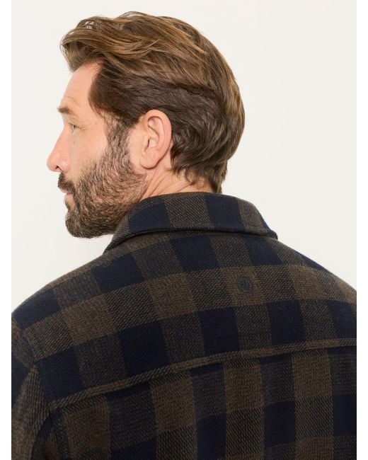 FatFace Black Fatface Milton Wool Mix Bonded Overshirt for men