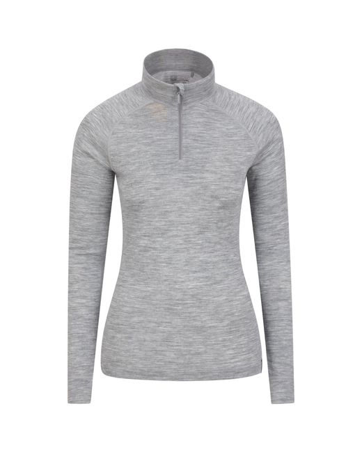 Mountain Warehouse Gray Merino Zip Neck Thermal Top