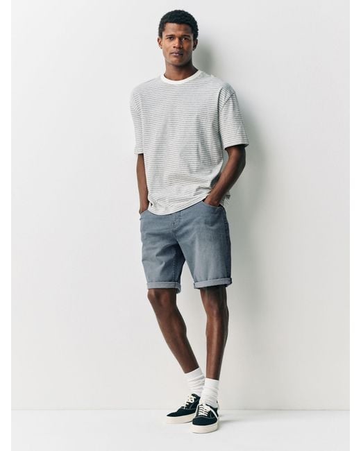 Next Blue Slim Fit Stretch Denim Shorts for men