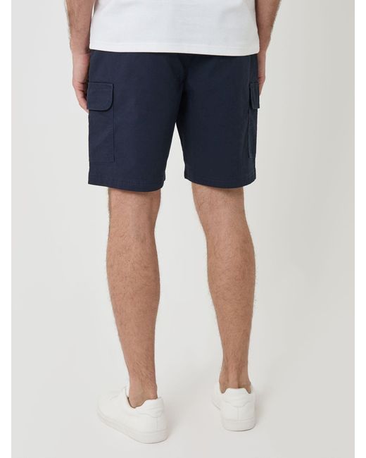 Threadbare White Regular Fit Textured Cargo Shorts for men