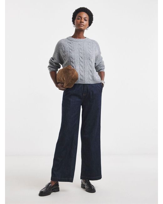 JD Williams Gray Split Hem Cable Jumper